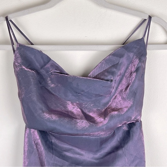 ASTR | Shimmery Iridescent Fairy Cut Out Shivani Slip Dress Lavender Shine | S - Picture 8 of 15